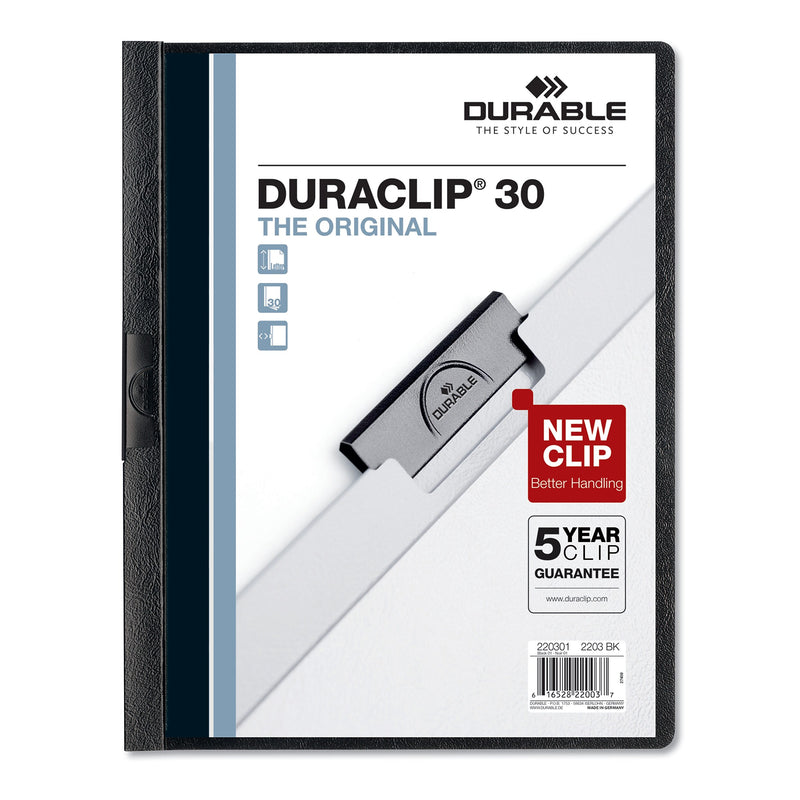 Durable DuraClip Report Cover, 8 9/10 x 11 1/5, Clear, 5/Pack (DBL220401)