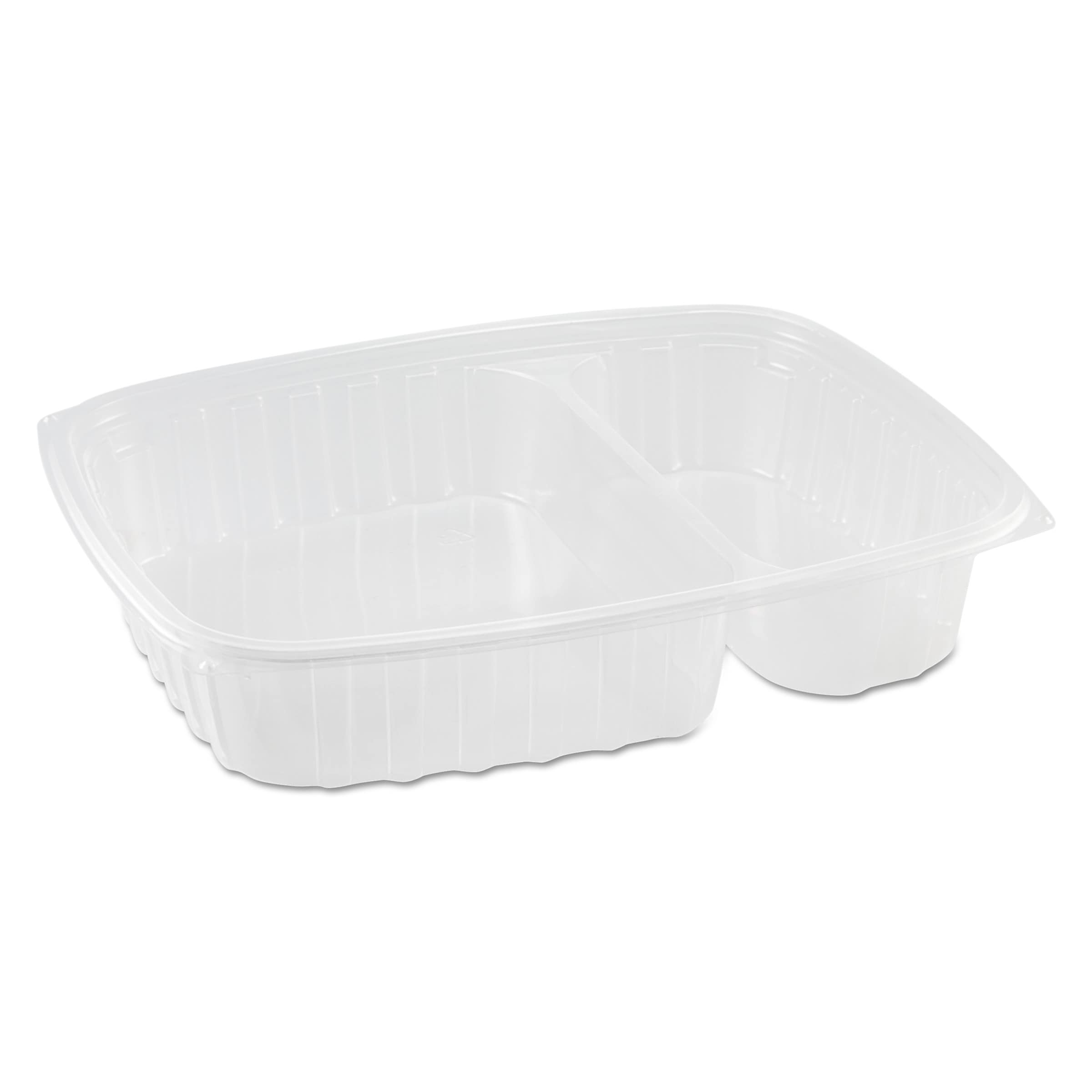 Dart Staylock Clear Hinged Container, Plastic, 9x3x8 3/5, 3-Comp Clear 100/PK 2 PK/CT (DCCC55UT3)
