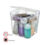 Deflect-O Stackable Caddy Organizer Containers, Small, Clear (DEF29101CR)