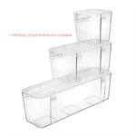 Deflect-O Stackable Caddy Organizer Containers, Small, Clear (DEF29101CR)