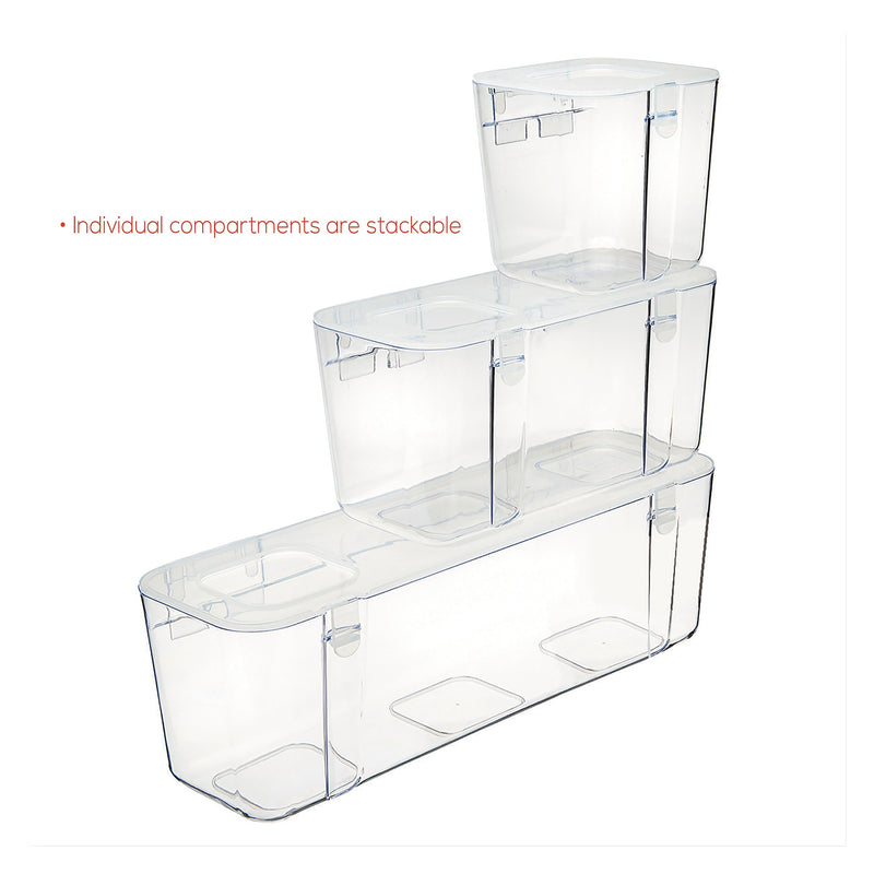 Deflect-O Stackable Caddy Organizer Containers, Small, Clear (DEF29101CR)