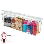 Deflect-O Stackable Containers, Large, Clear (DEF29301CR)