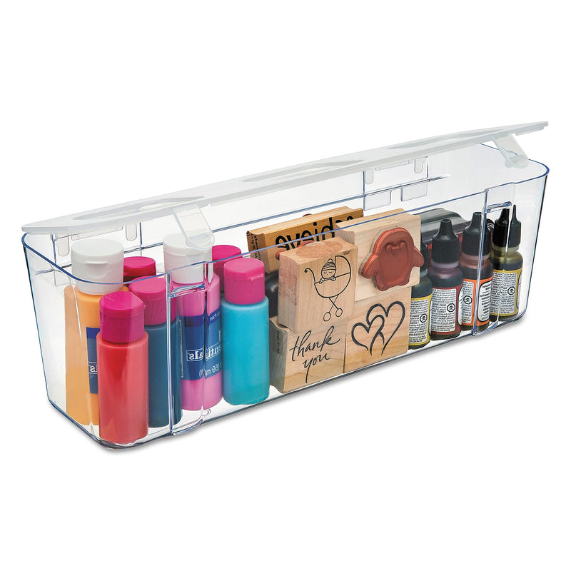 Deflect-O Stackable Containers, Large, Clear (DEF29301CR)