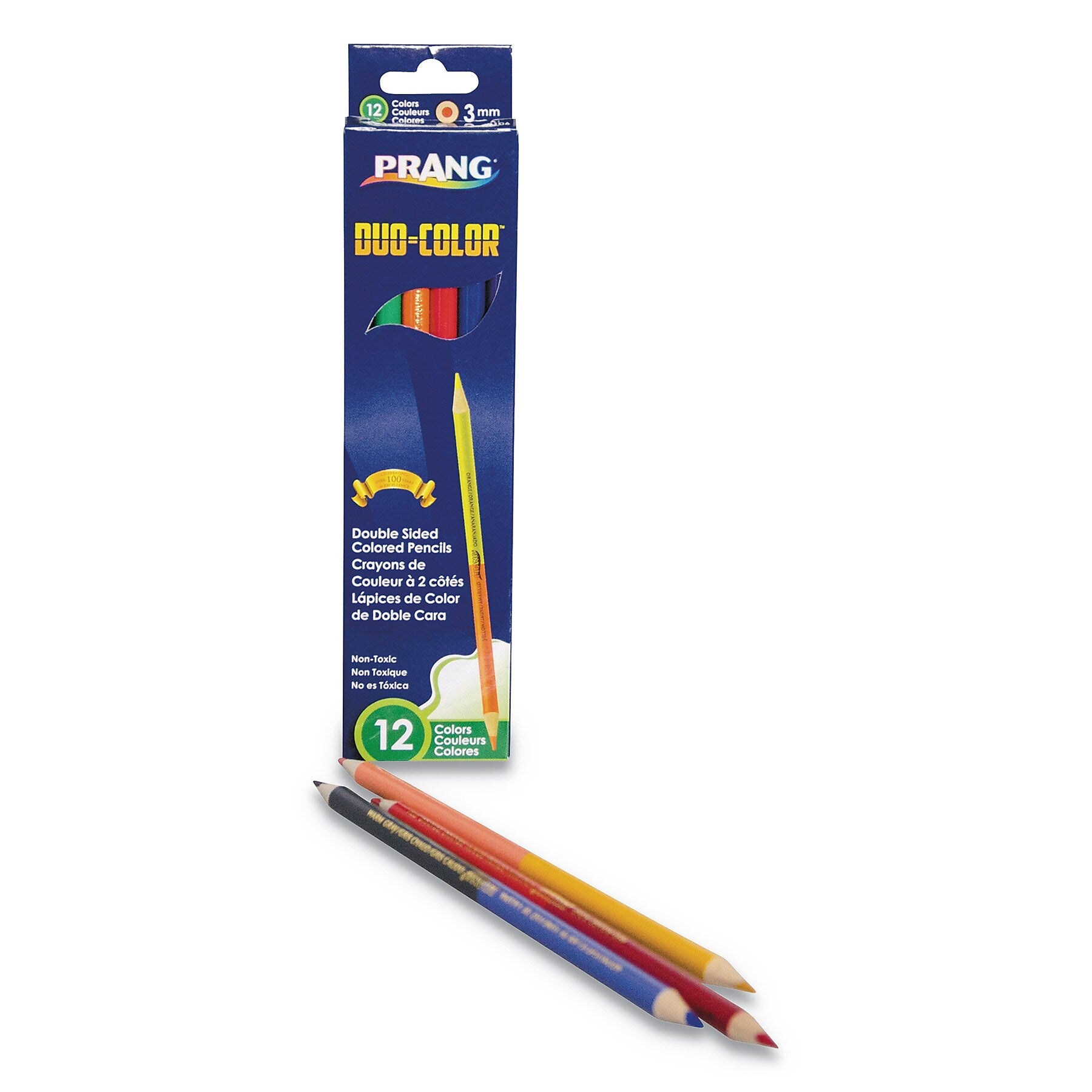 Prang Duo-Color Colored Pencil Sets, 3 mm, Assorted Lead/Barrel Colors, 6/Pack (DIX22106)