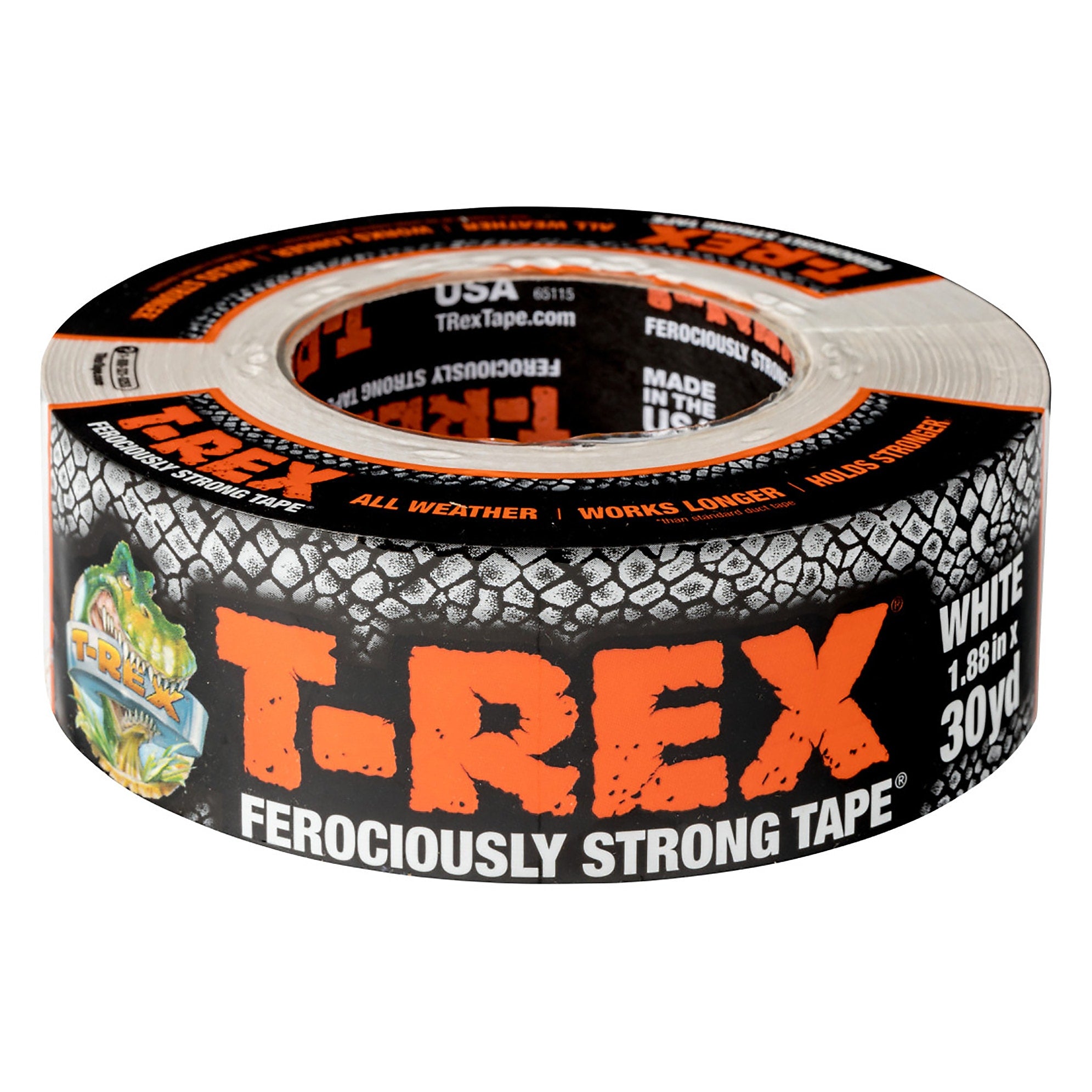 T-REX Duct Tape, 3" Core, 1.88" x 30 yds, White (DUC241534)