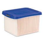 Bankers Box Heavy Duty Plastic File Storage, Letter/Legal Files, 14" x 17.38" x 10.5", Clear/Blue, 2/Pack (FEL0086202)