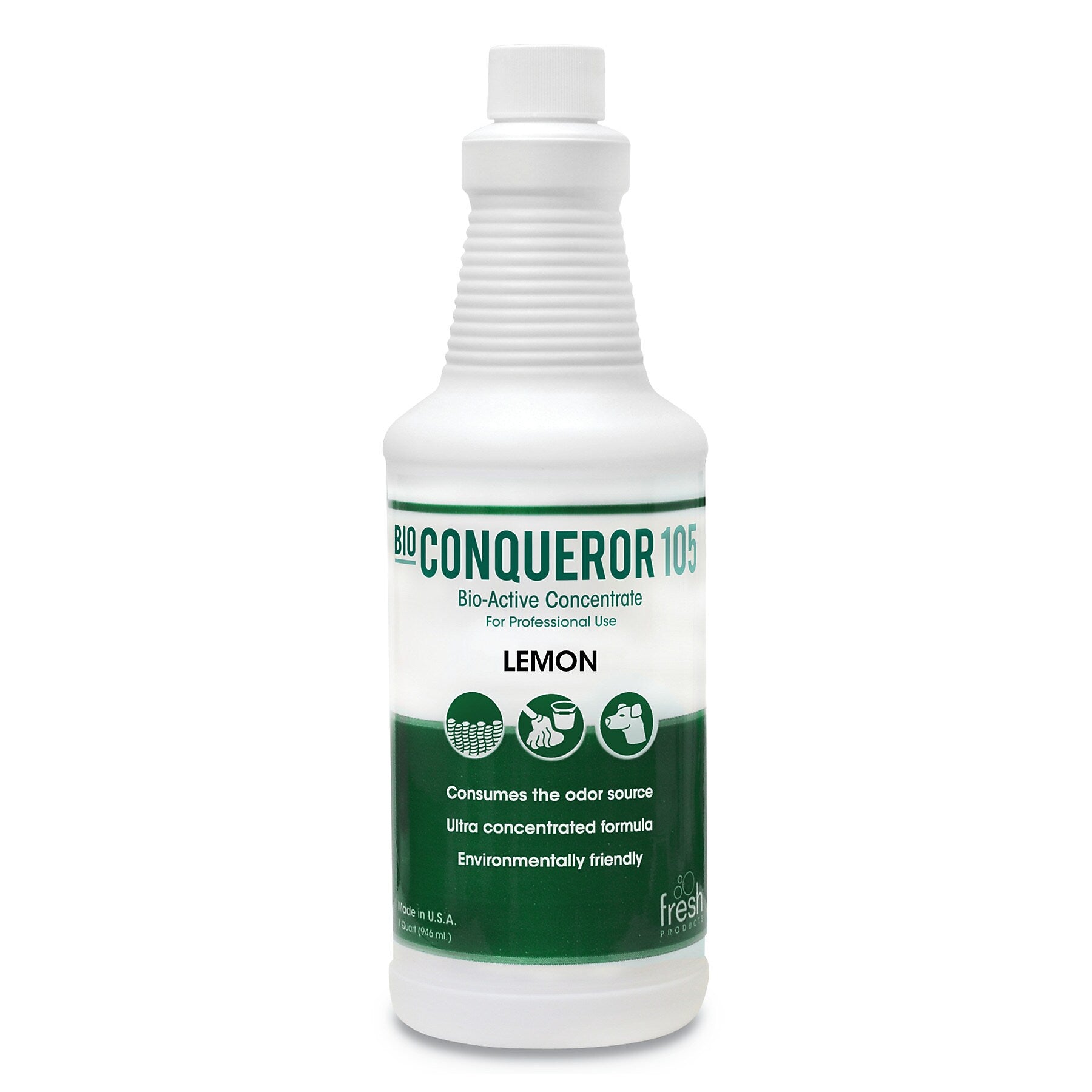 Fresh Products Bio Conqueror 105 Enzymatic Odor Counteractant Concentrate, Citrus, 32 oz, 12/Carton (FRS1232BWBCT)