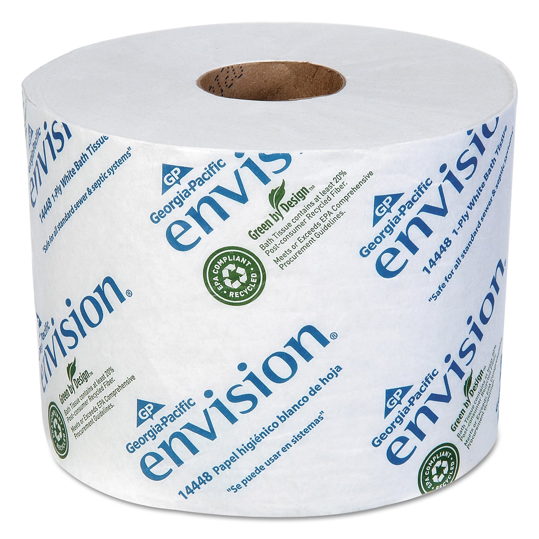 Georgia-Pacific Envision High-Capacity Standard Bath Tissue, 1-Ply, White, 1500/Roll, 48/Carton (GPC1444801)