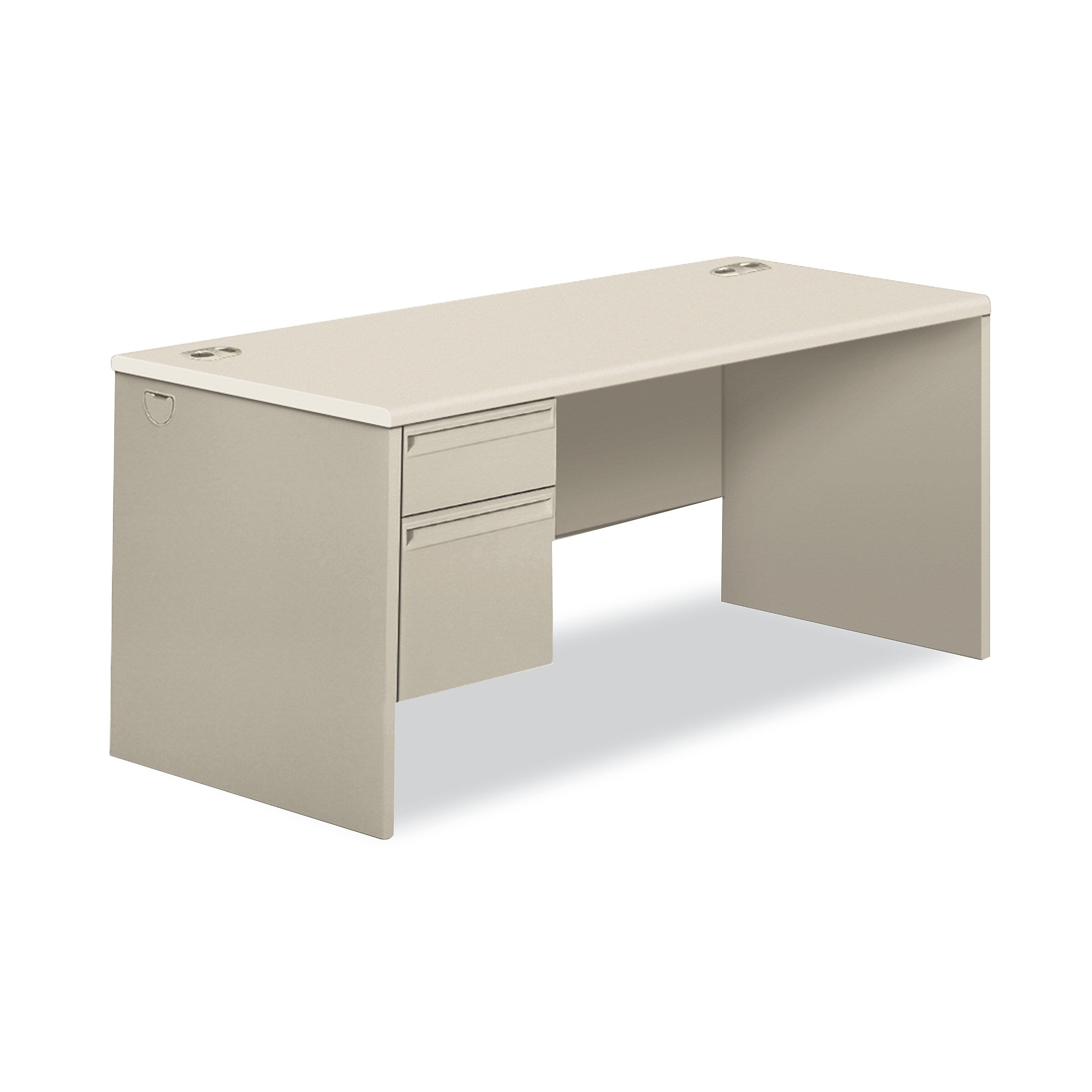 HON 38000 Series Single Pedestal Desk, Left, 66w x 30d x 30h, Silver Mesh/Light Gray (HON38292LB9Q)