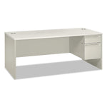 HON 38000 Series Single Pedestal Desk, Right, 72w x 36d x 30h, Silver Mesh/Light Gray (HON38293RB9Q)