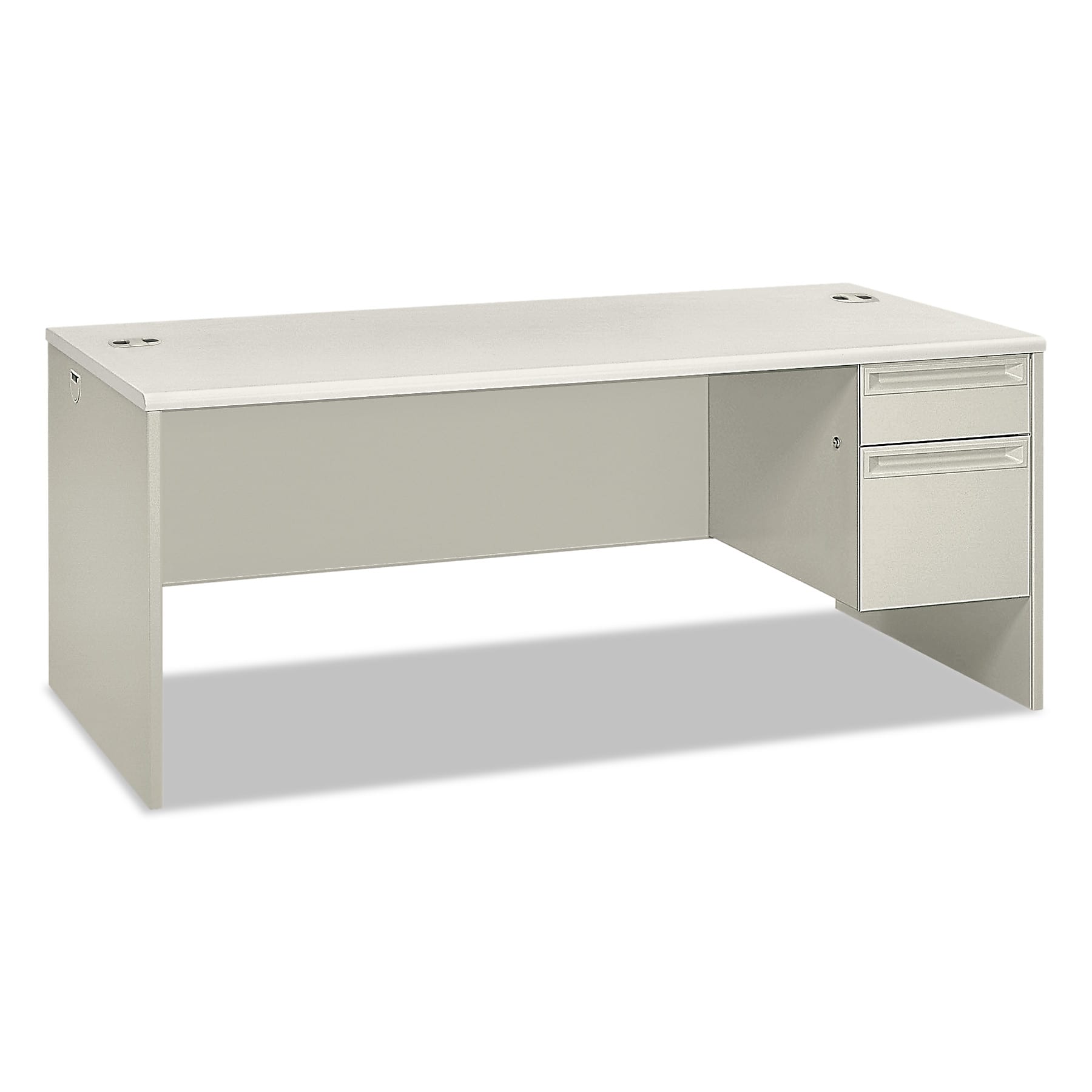 HON 38000 Series Single Pedestal Desk, Right, 72w x 36d x 30h, Silver Mesh/Light Gray (HON38293RB9Q)