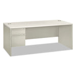 HON 38000 Series Single Pedestal Desk, Left, 72w x 36d x 30h, Silver Mesh/Light Gray (HON38294LB9Q)