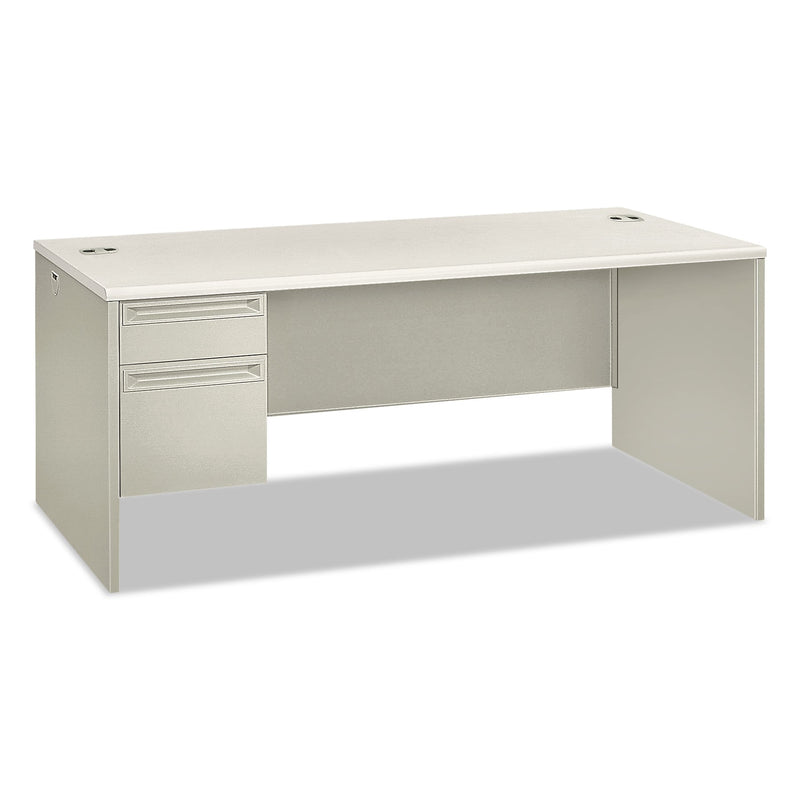 HON 38000 Series Single Pedestal Desk, Left, 72w x 36d x 30h, Silver Mesh/Light Gray (HON38294LB9Q)