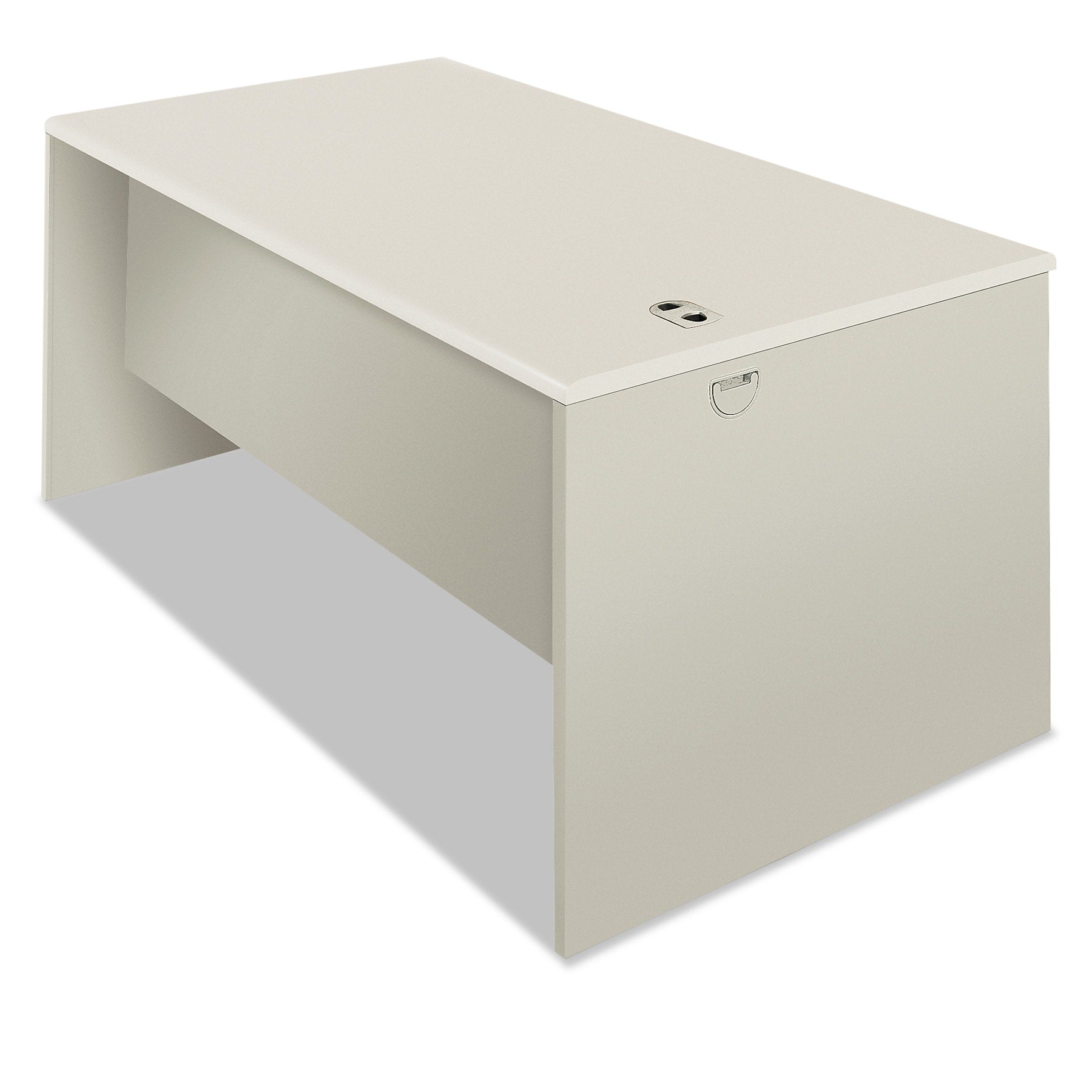 HON 38000 Series Desk Shell, Radius Edge, 60w x 30d x 30h, Silver Mesh/Light Gray (HON38932B9Q)