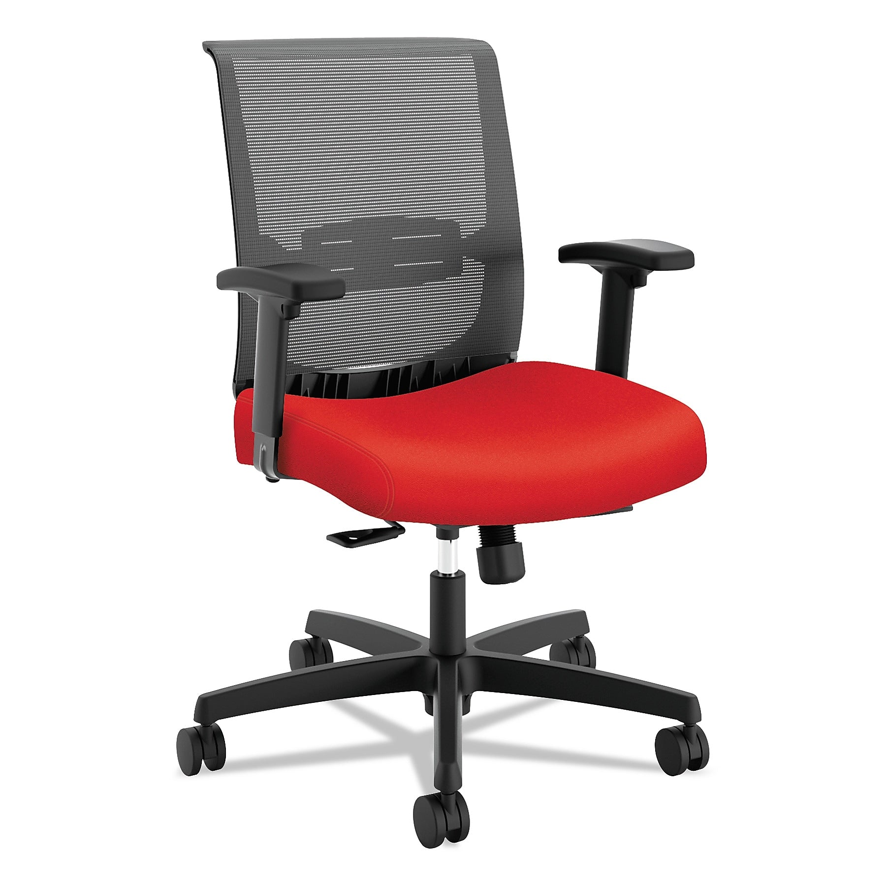 HON Convergence Mid-Back Task Chair with Syncho-Tilt Control with Seat Slide, Red/Black (HONCMY1ACU67)