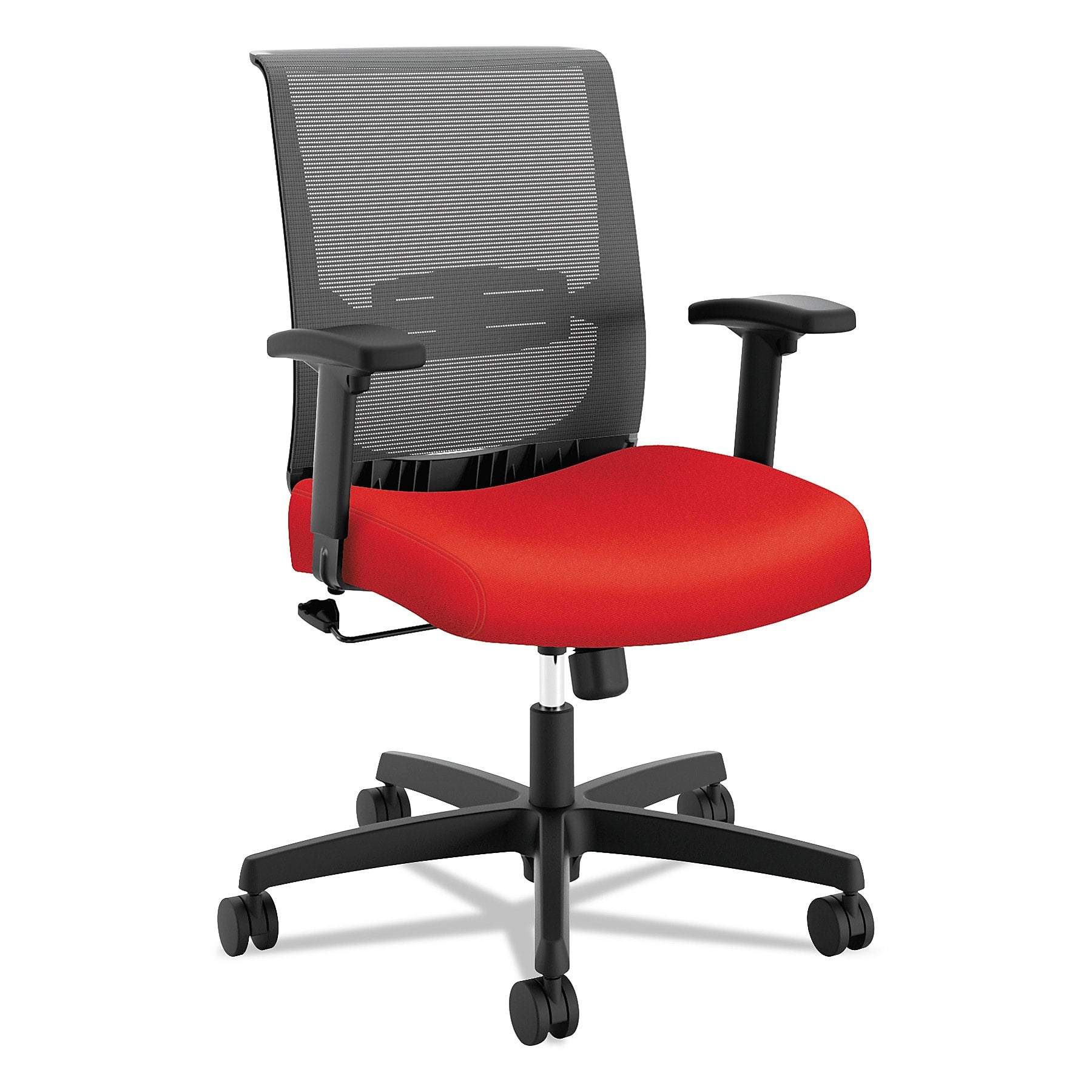HON Convergence Mid-Back Task Chair with Swivel-Tilt Control, Red Seat, Black Back, Black Base (HONCMZ1ACU67)
