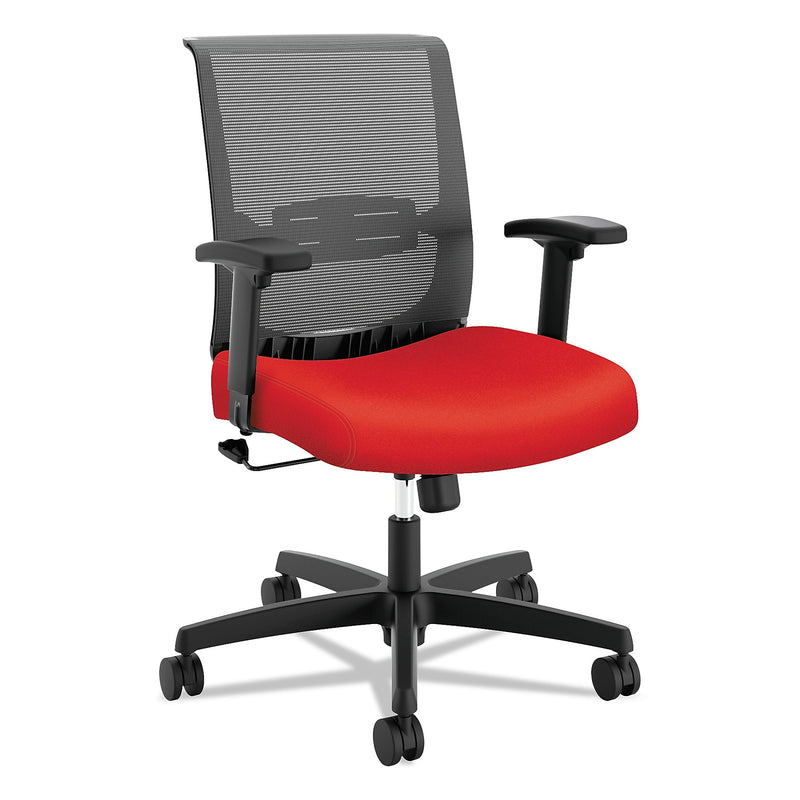 HON Convergence Mid-Back Task Chair with Swivel-Tilt Control, Red Seat, Black Back, Black Base (HONCMZ1ACU67)