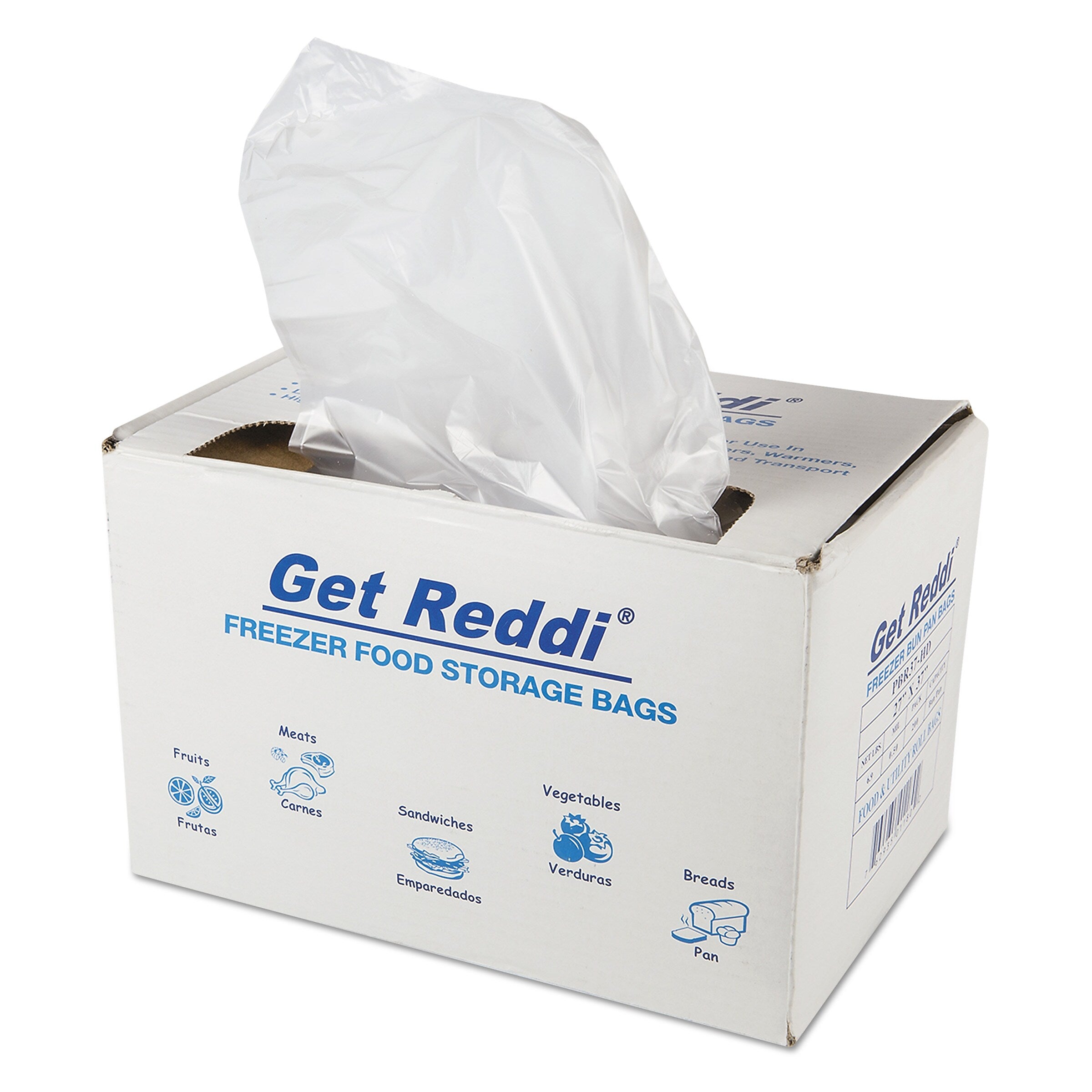 Inteplast Get Reddi Freezer Food Storage Bags, 0.5 mil, 27" x 37", Natural, 200/Carton (IBSPBR37HD)