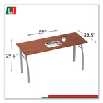 Linea Italia Trento Line Rectangular Desk, 59.13w x 23.63d x 29.5h, Cherry (LITTR742CH)