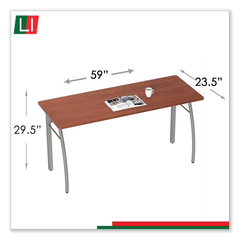 Linea Italia Trento Line Rectangular Desk, 59.13w x 23.63d x 29.5h, Cherry (LITTR742CH)