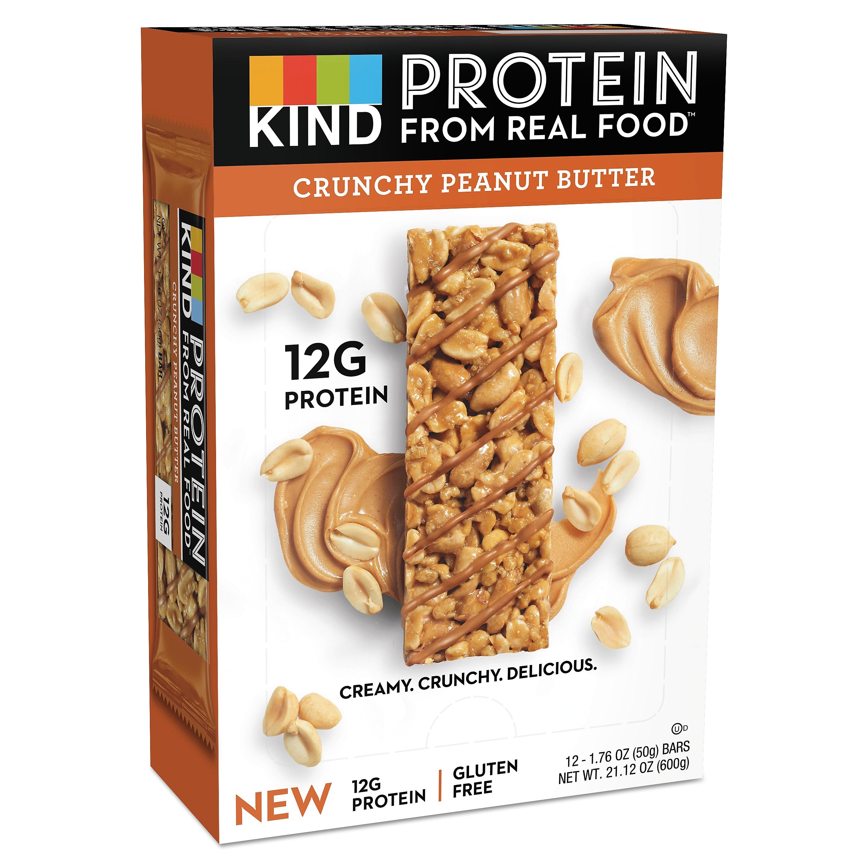 KIND Protein Bars, Crunchy Peanut Butter, 1.76 oz, 12/Pack (KND26026)