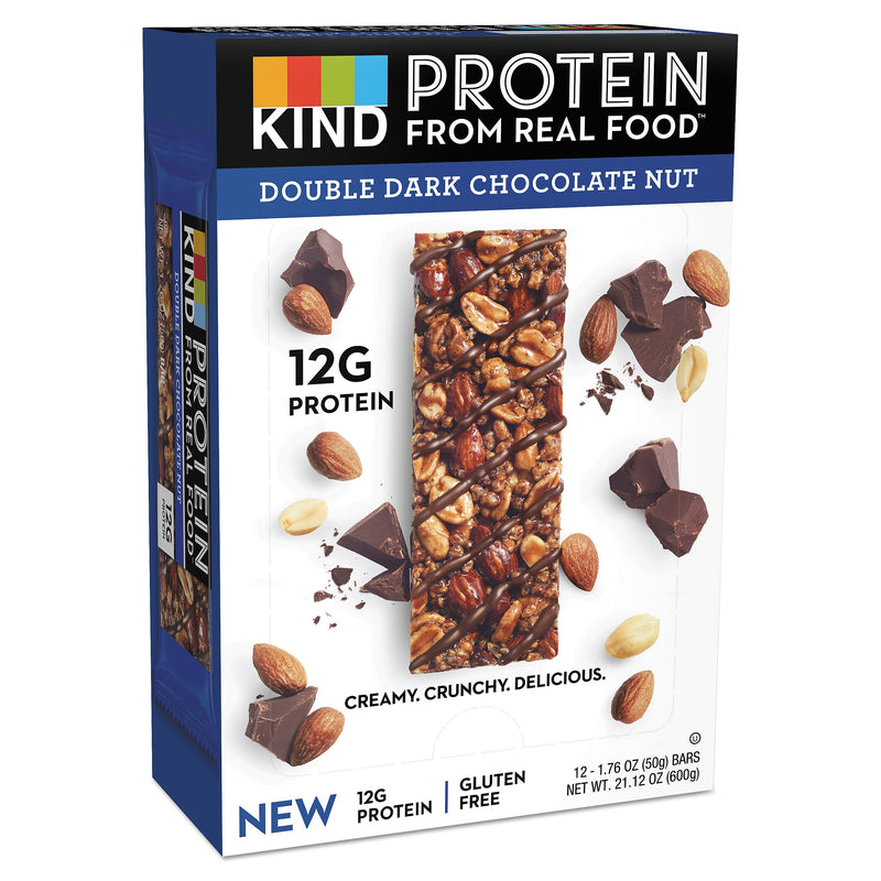 KIND Protein Bars, Double Dark Chocolate, 1.76 oz, 12/Pack (KND26036)
