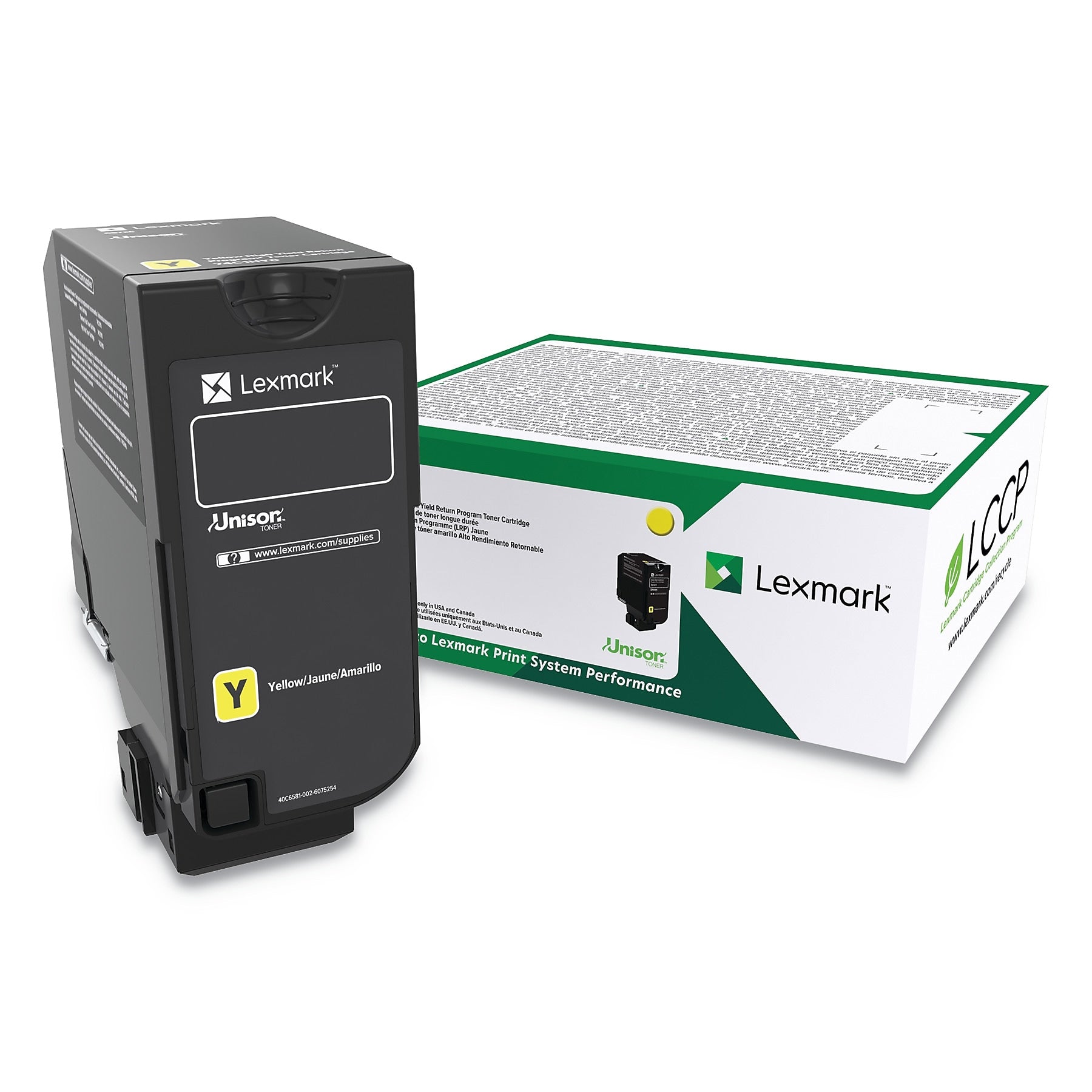 Lexmark 74C0HYG (CS725) High-Yield Toner, 12000 Page-Yield, Yellow (LEX74C0HYG)