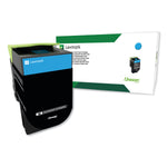 Lexmark 80C0HCG Return Program High-Yield Toner, 3,000 Page-Yield, Cyan, TAA Compliant (LEX80C0HCG)