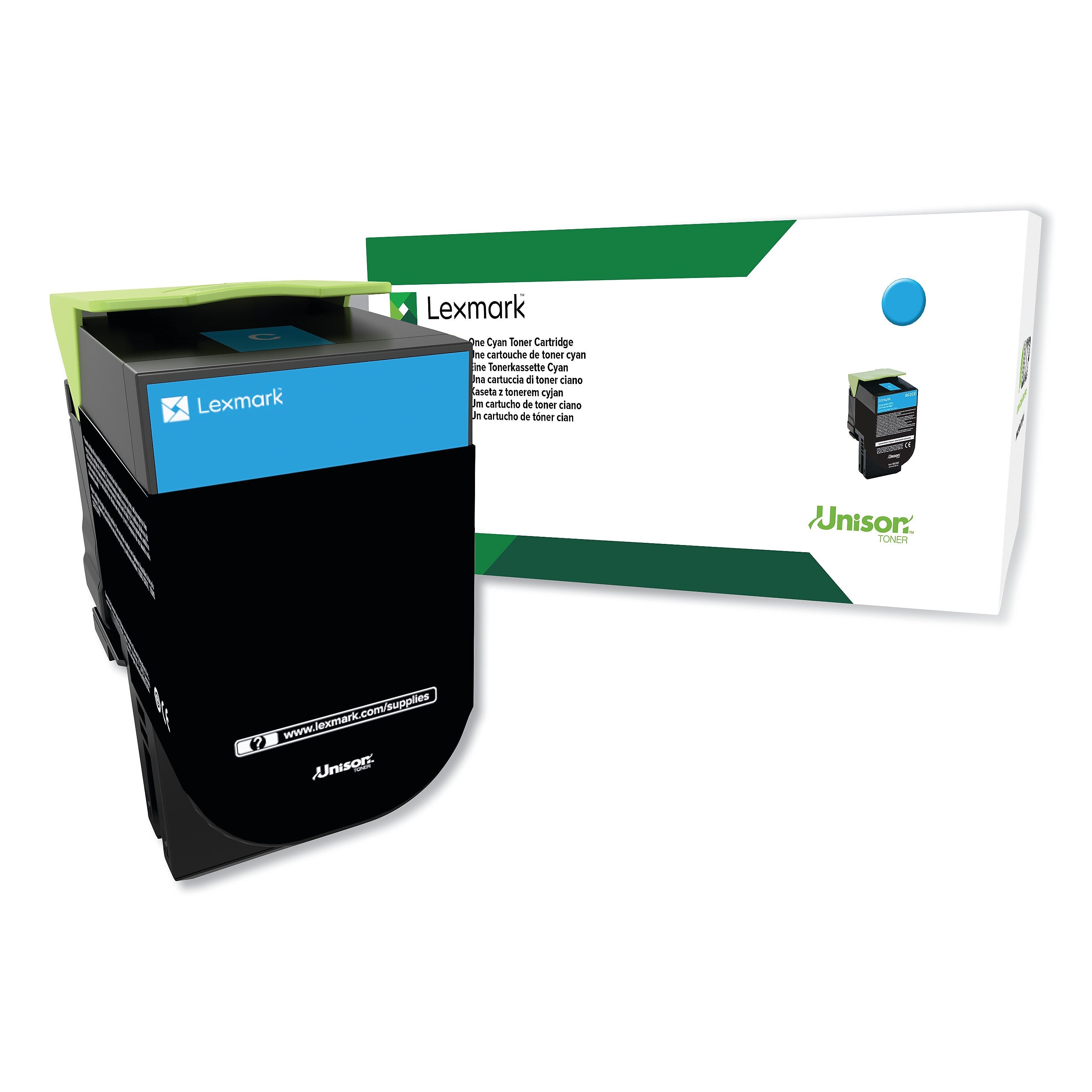 Lexmark 80C0HCG Return Program High-Yield Toner, 3,000 Page-Yield, Cyan, TAA Compliant (LEX80C0HCG)