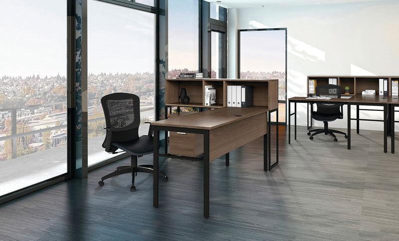 Linea Italia Urban Desk Workstation, 59w x 23.75d x 29.5h, Ash (LITUR601ASH)