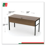 Linea Italia Urban Desk Workstation, 59w x 23.75d x 29.5h, Natural Walnut (LITUR601NW)