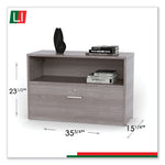 Linea Italia Urban 36" Credenza, Bottom Pedestal, 35.25w x 15.25d x 23.75h, Ash (LITUR604ASH)