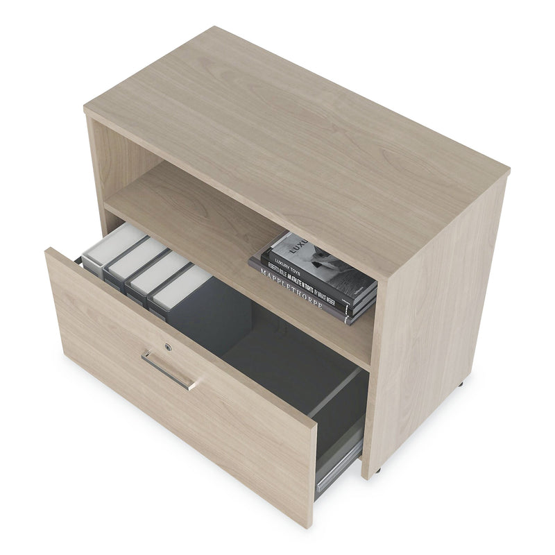 Linea Italia Urban 36" Credenza, Bottom Pedestal, 35.25w x 15.25d x 23.75h, Natural Walnut (LITUR604NW)