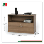 Linea Italia Urban 36" Credenza, Bottom Pedestal, 35.25w x 15.25d x 23.75h, Natural Walnut (LITUR604NW)