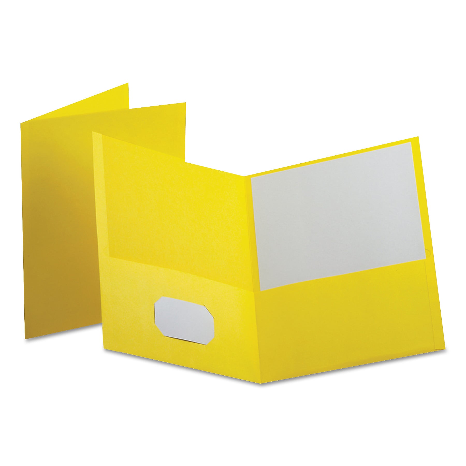 Oxford Leatherette Two Pocket Portfolio, 8 1/2" x 11", Yellow, 10/PK (OXF57579EE)