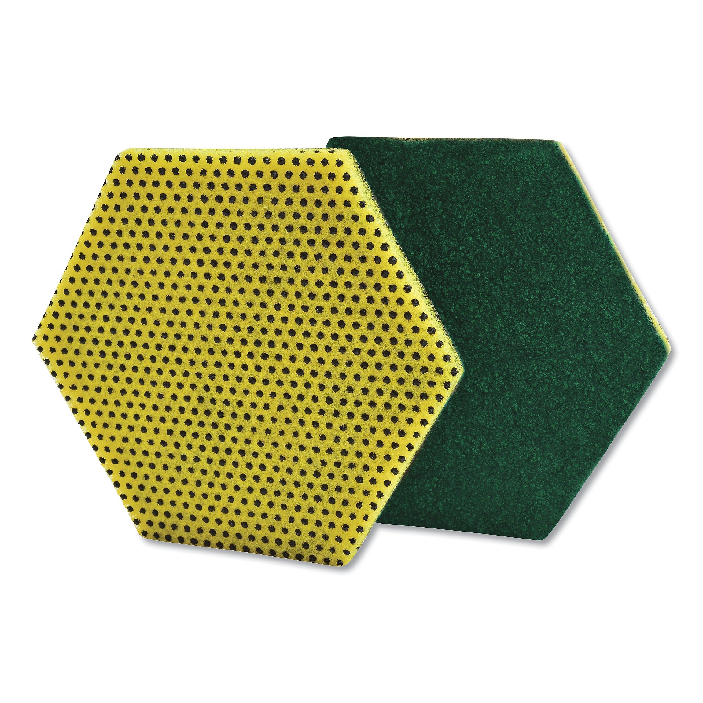 Scotch-Brite Dual Purpose Scour Pad, 5" x 5", Green/Yellow, 15/Carton (MMM96HEX)
