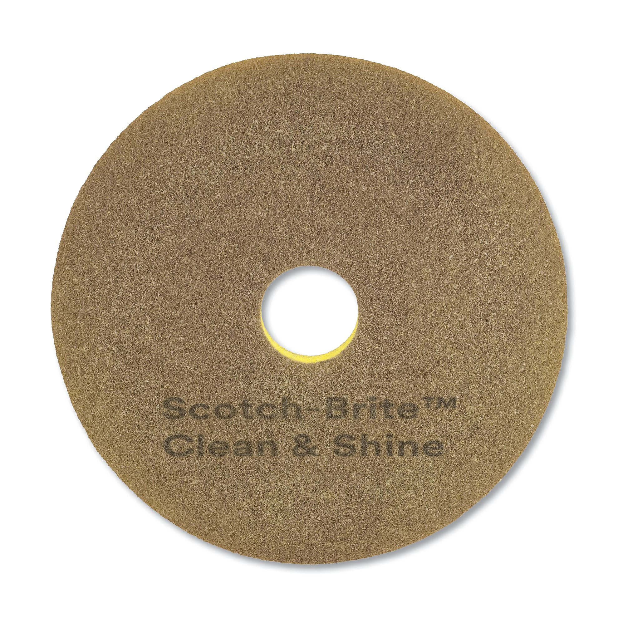 Scotch-Brite Clean and Shine Pad, 17" Diameter, Yellow/Gold, 5/Carton (MMM09544)