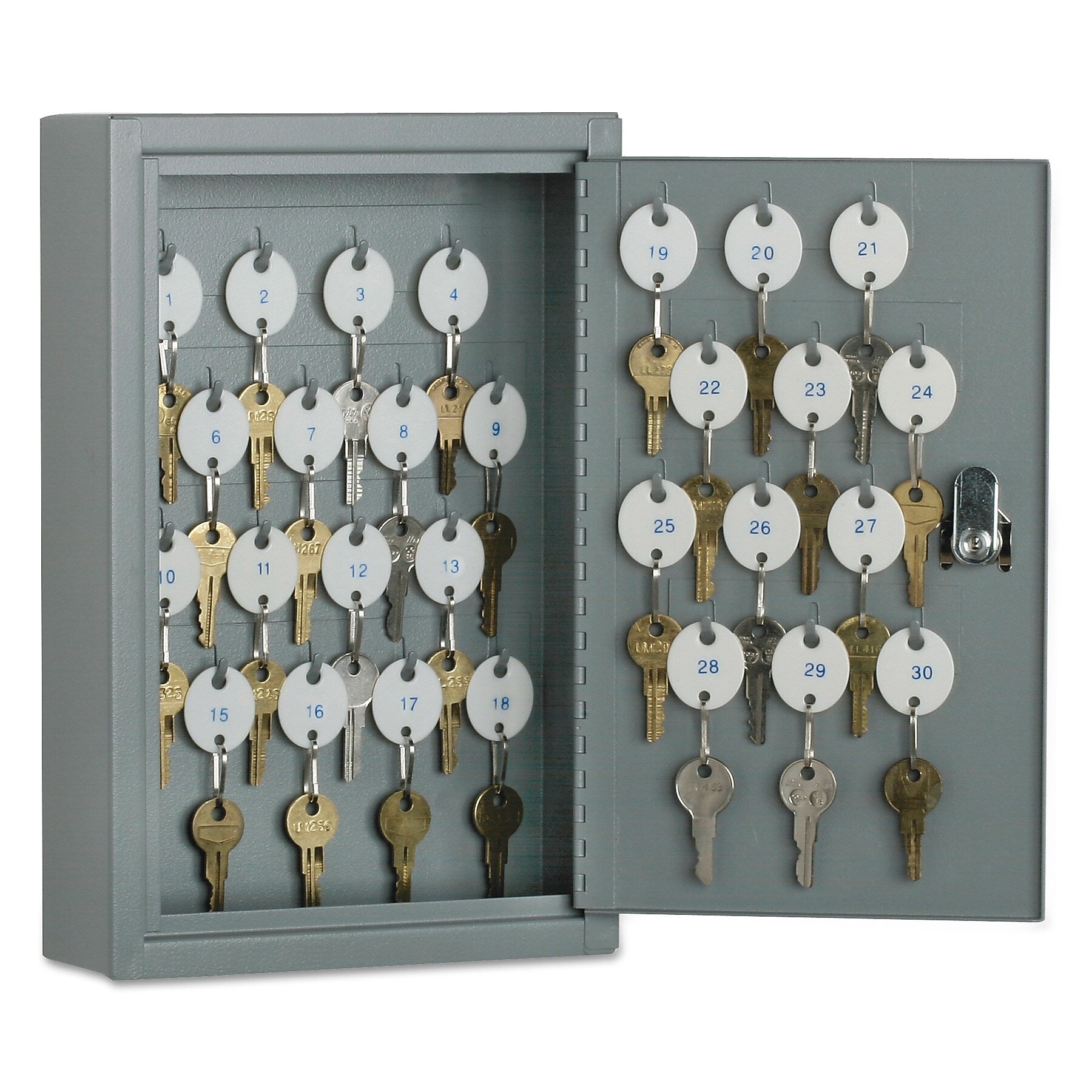 AbilityOne 7125011515435 SKILCRAFT Locking Key Cabinet, 30, 8w x 2 5/8d x 12 1/4h, Gray (NSN1515435)