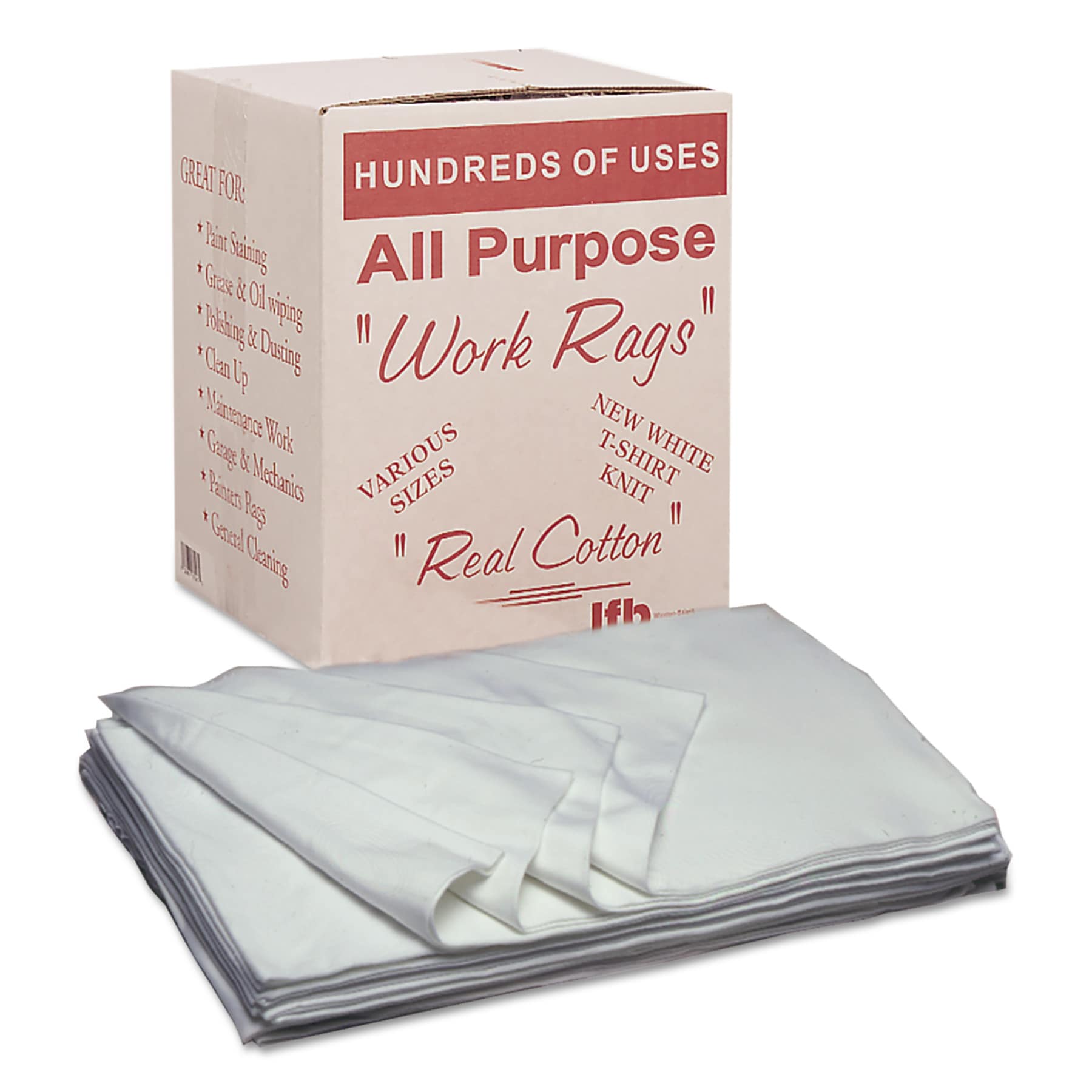 AbilityOne 7920014541147, SKILCRAFT, Cotton Cloth Rags, 5" x 8", 288/Carton (NSN4541147)