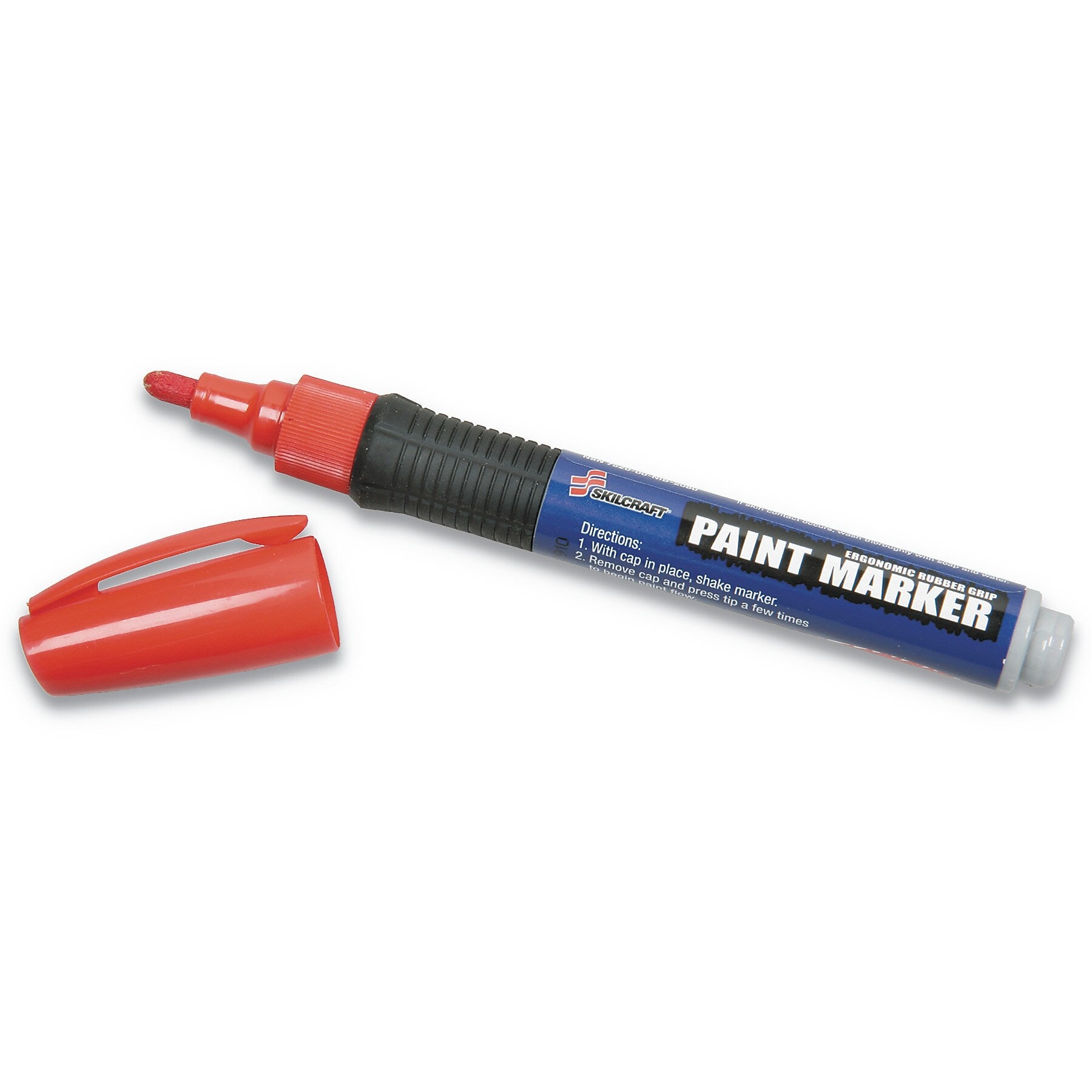 AbilityOne 7520015889100 SKILCRAFT Paint Marker, Medium Bullet Tip, Red, 6/Pack (NSN5889100)