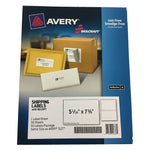 AbilityOne SKILCRAFT Shipping Label with Paper Receipt, Laser Printers, 5.06 x 7.63, White, 50/Pack (NSN6736511)