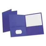 Oxford Leatherette Two Pocket Portfolio, 8 1/2" x 11", Purple, 10/PK (OXF57583)