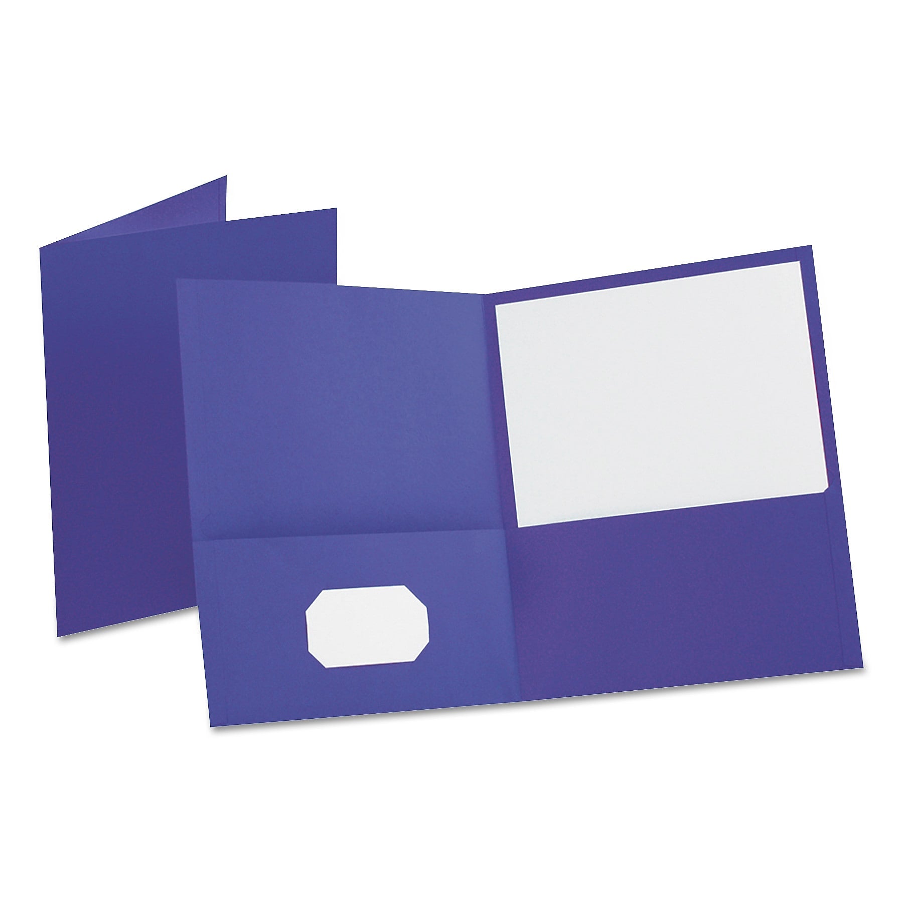 Oxford Leatherette Two Pocket Portfolio, 8 1/2" x 11", Purple, 10/PK (OXF57583)