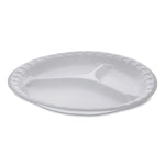 Pactiv Unlaminated Foam Dinnerware, 3-Compartment Plate, 10.25" Diameter, White, 540/Carton (PCT0TH10044000Y)