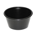 Pactiv Plastic Soufflé Cups, 2 oz., Black, 200/Bag, 12 Bags/Carton (PCTYS200E)