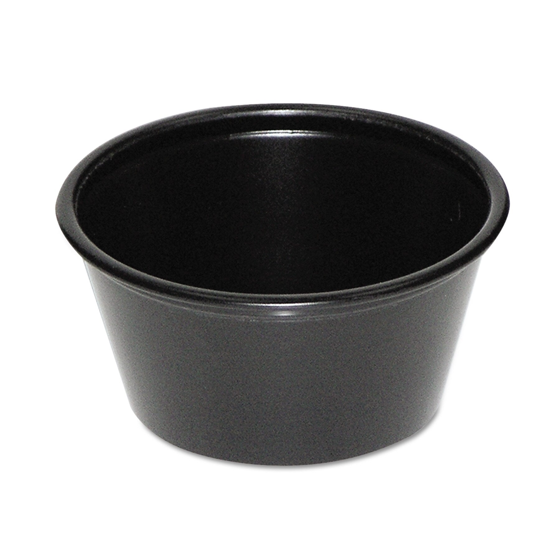 Pactiv Plastic Soufflé Cups, 2 oz., Black, 200/Bag, 12 Bags/Carton (PCTYS200E)