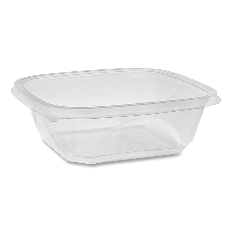 Pactiv EarthChoice Recycled PET Square Base Salad Containers, 7 x 7 x 2, 32 oz, Clear, 300/Carton (PCTSAC0732)