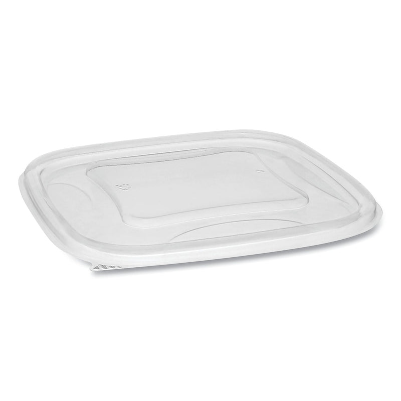 Pactiv EarthChoice Recycled Plastic Square Flat Lids, 7.38 x 7.38 x 0.26, Clear, 300/Carton (PCTSACLF07)