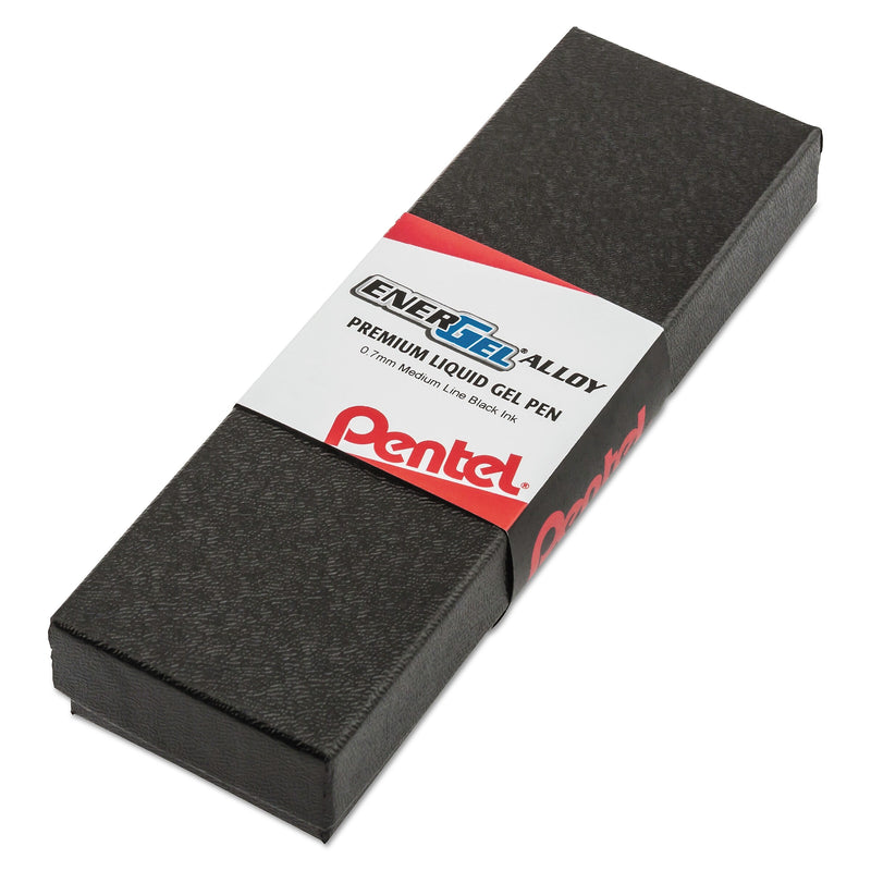 Pentel EnerGel Alloy Retractable Gel Pen, Medium Point, 0.7mm, Black Ink (PENBL407XABX)