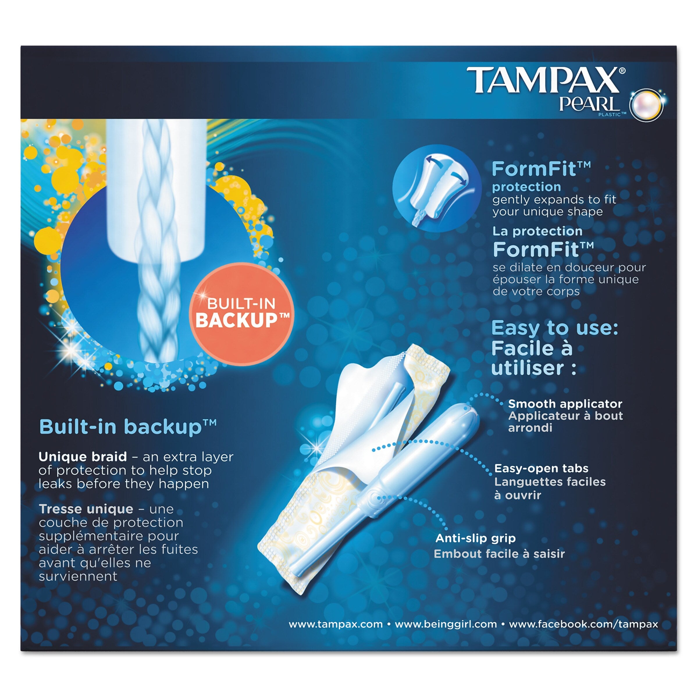 Tampax Pearl Tampons, Regular, 36/Box (PGC71127BX)